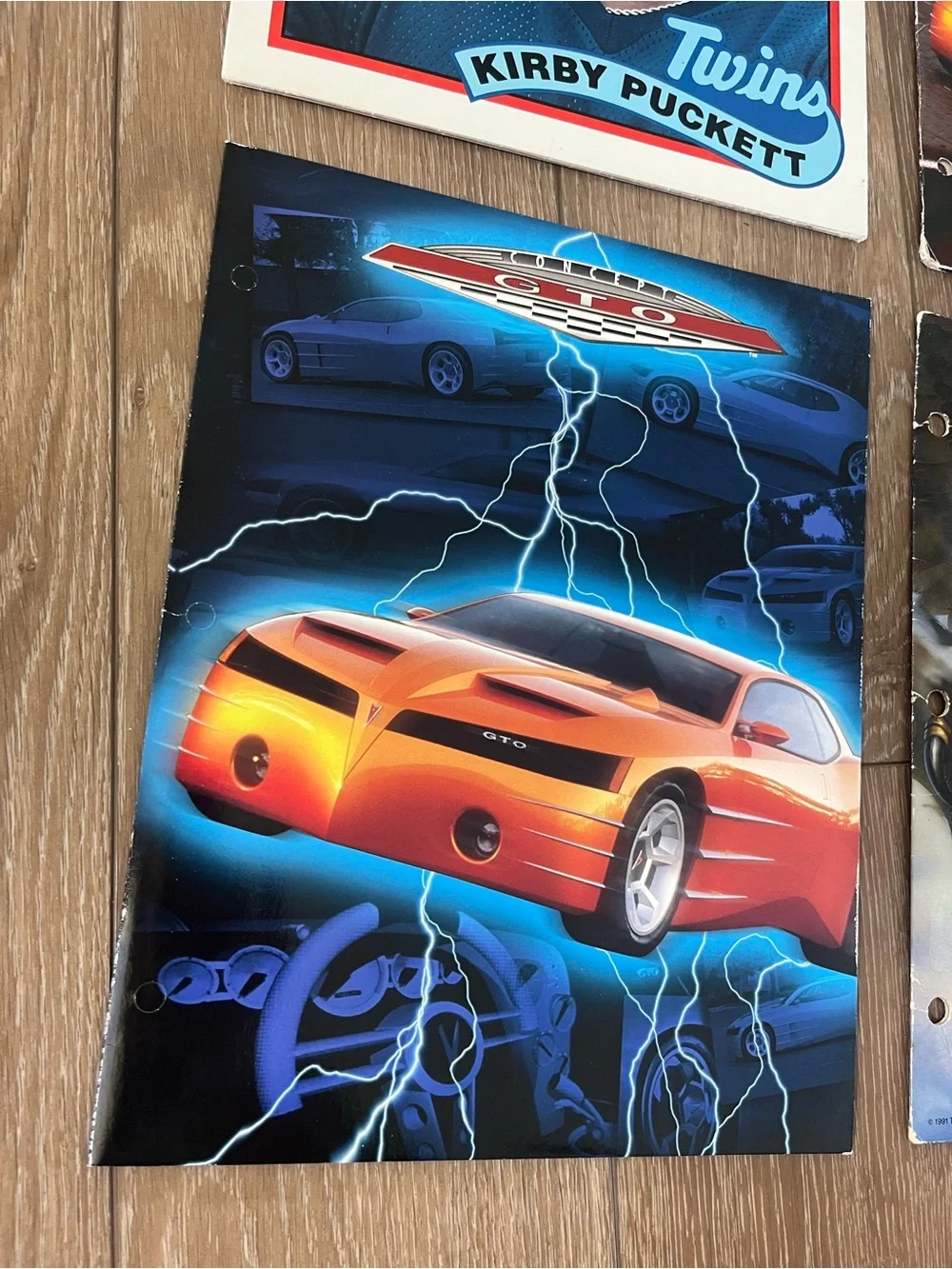 Vintage trapper keeper folder bundle Bald Eagle/football, Pontiac GTO, Kirby